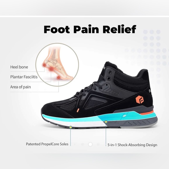 FitVille Unisex High-top Rebound Core Walking Shoes V4 Black US Men’s… - Picture 5 of 13